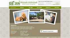 Desktop Screenshot of animalsunlimitedvethospital.com