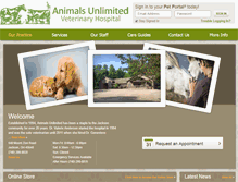 Tablet Screenshot of animalsunlimitedvethospital.com